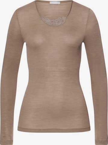 Hanro Undershirt ' Woolen Silk ' in Brown: front