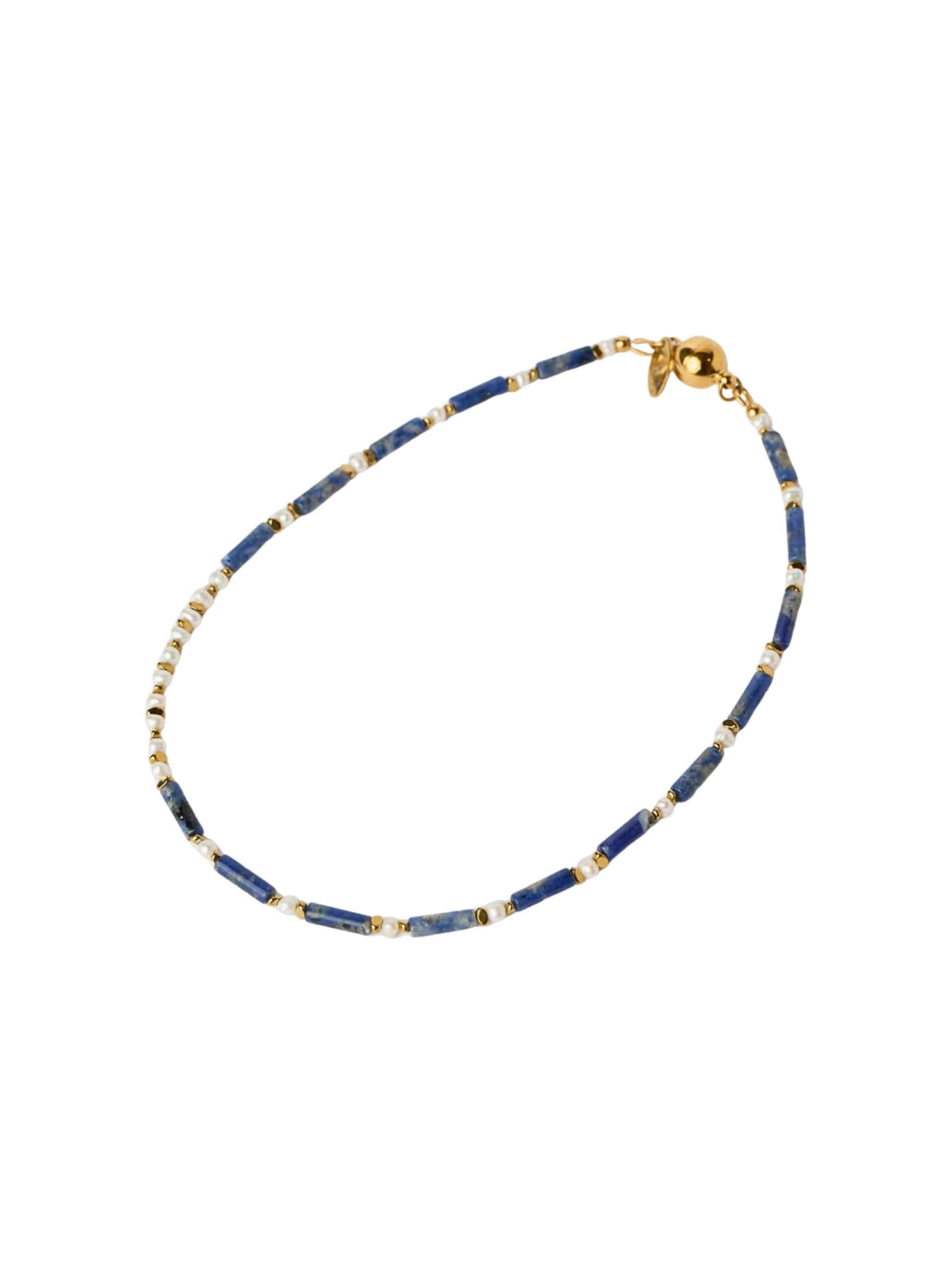 THE GEM STORIES JEWELRY Halsband 'Lapis Lazuli & Hematite Transformable Necklace' i blå