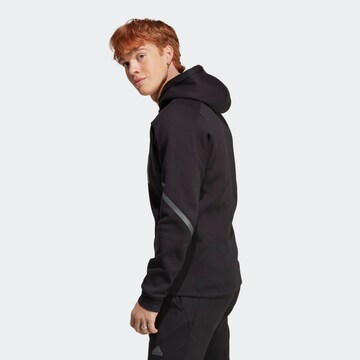 ADIDAS SPORTSWEAR Athletic Zip-Up Hoodie in Black