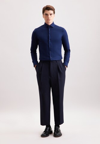 SEIDENSTICKER Slim fit Zakelijk overhemd 'Schwarze Rose' in Blauw