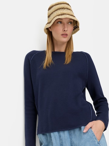 CAMEL ACTIVE Strickpullover mit Rundhalsausschnitt in Blau