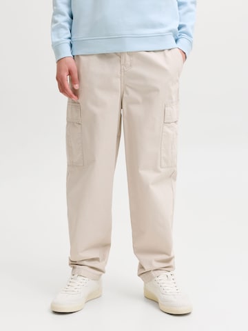 Jack & Jones Junior Regular Pants 'JPStevan Crisp' in Grey: front