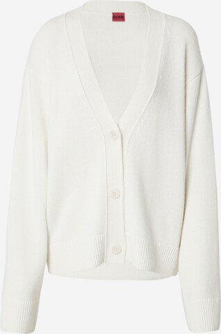 HUGO Knit cardigan 'Selsar' in White: front