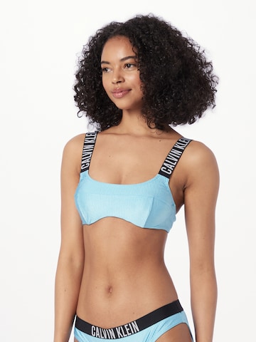 Calvin Klein Swimwear Bygelfri Bikiniöverdel 'Intense Power' i blå: framsida