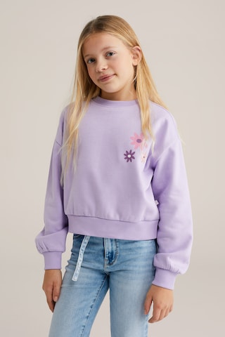 WE Fashion Sweatshirt in Purple: front
