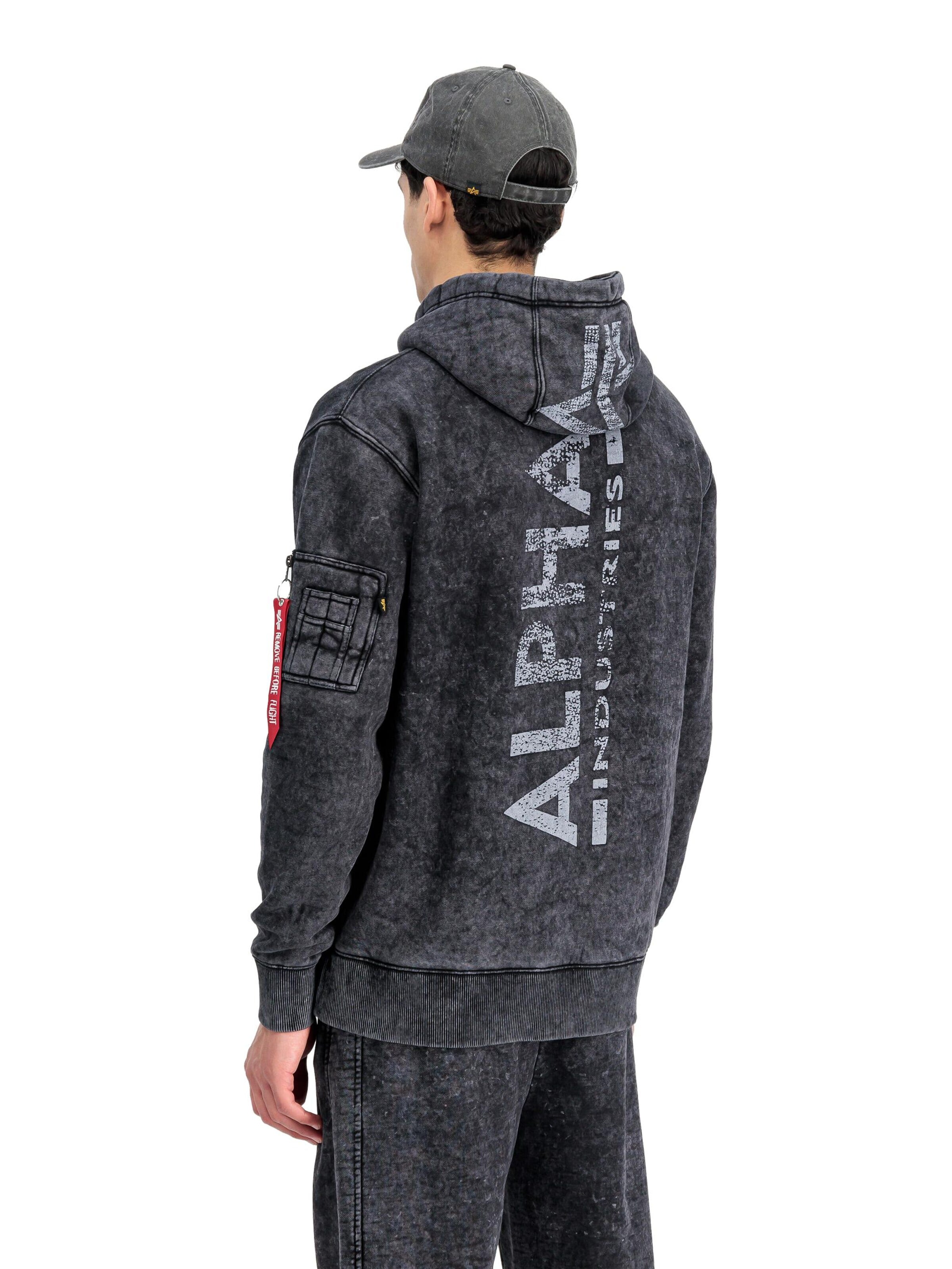 juoda ALPHA INDUSTRIES Megztinis be užsegimo 'Vintage'