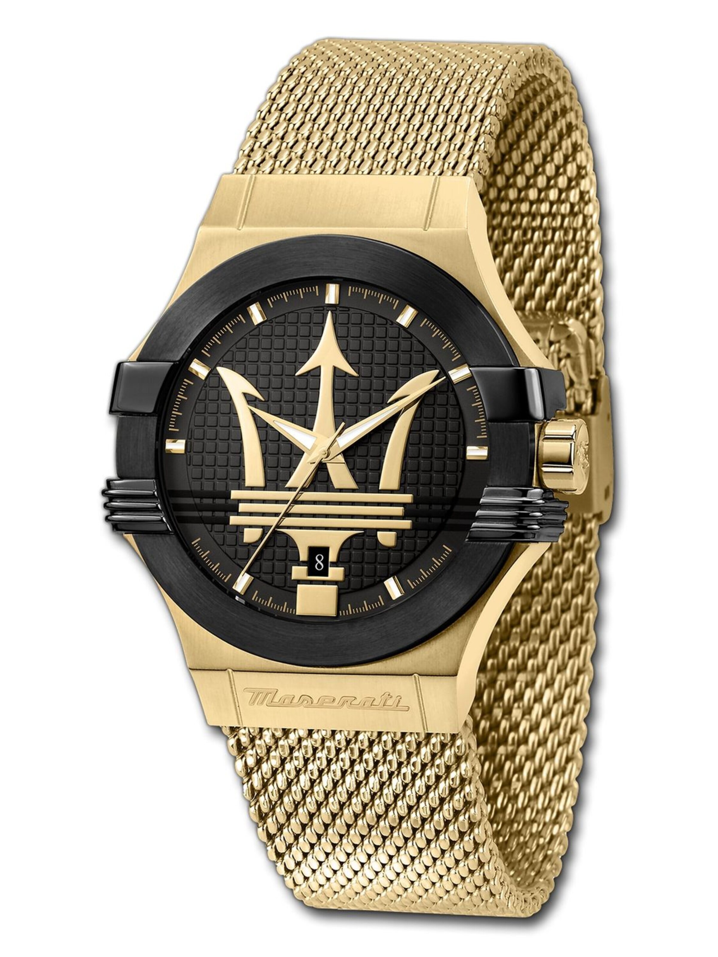 Maserati Analoguhr‌‌‌‌‌‌ in Gold: Vorderseite