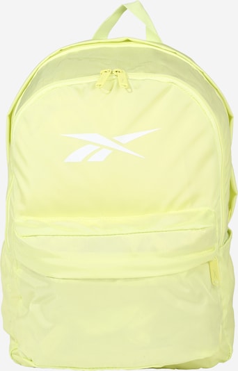 REEBOK Спортна раница в светложълто / бяло, Преглед на продукта