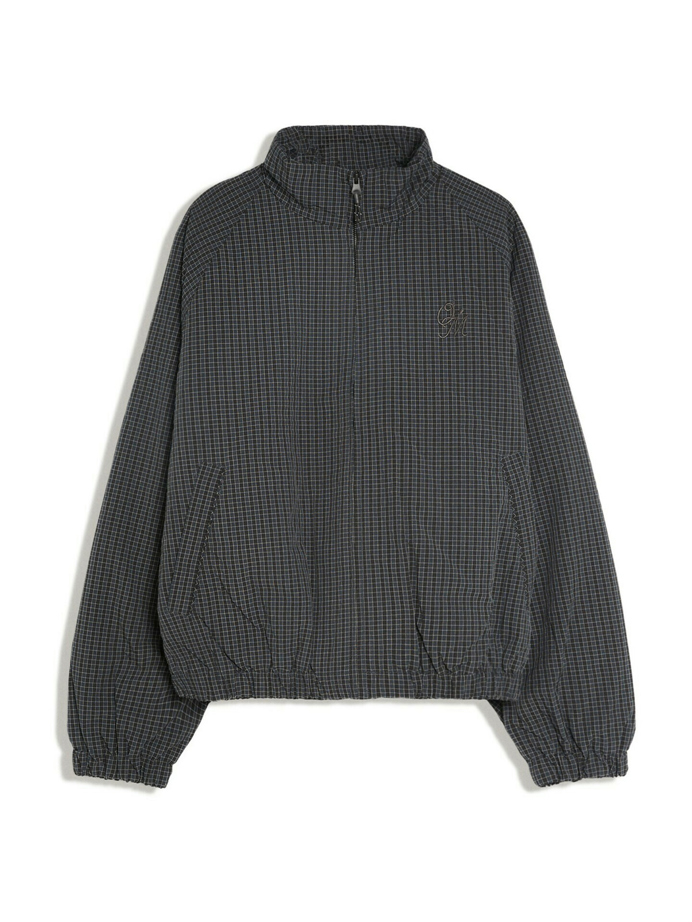 Bershka Veste mi-saison en S en gris foncé / noir, Vue avec produit