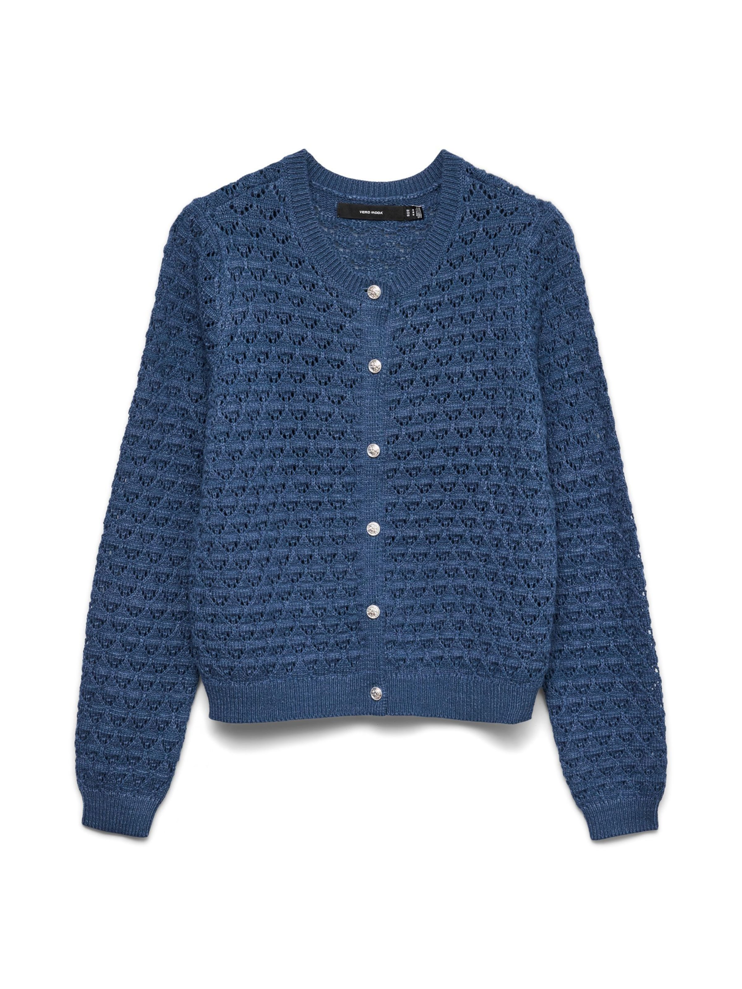 VERO MODA Gebreid vest 'VMJaqueline' in Blauw: voorkant