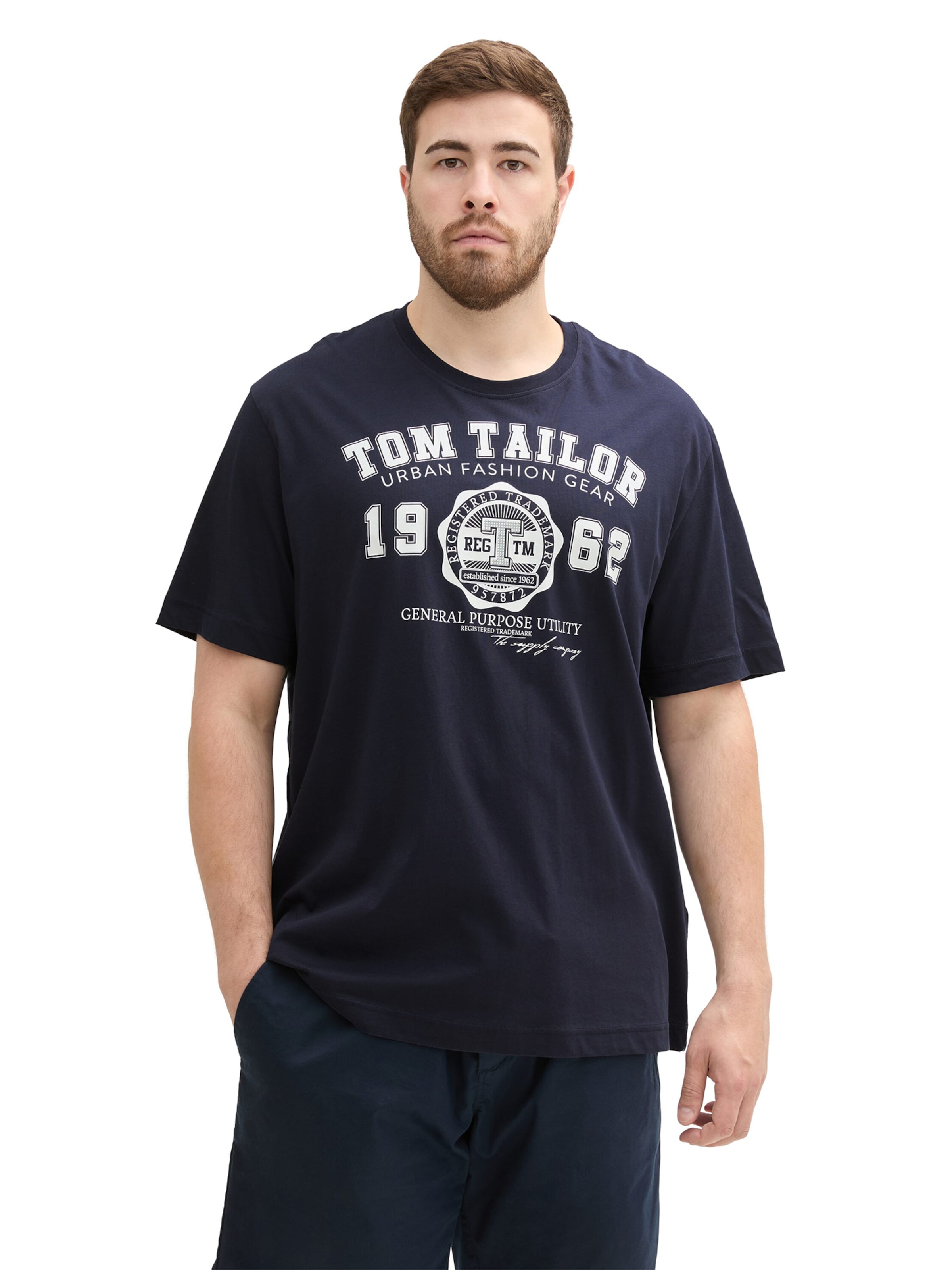 TOM TAILOR Men + T-Shirt in Blau: Vorderseite