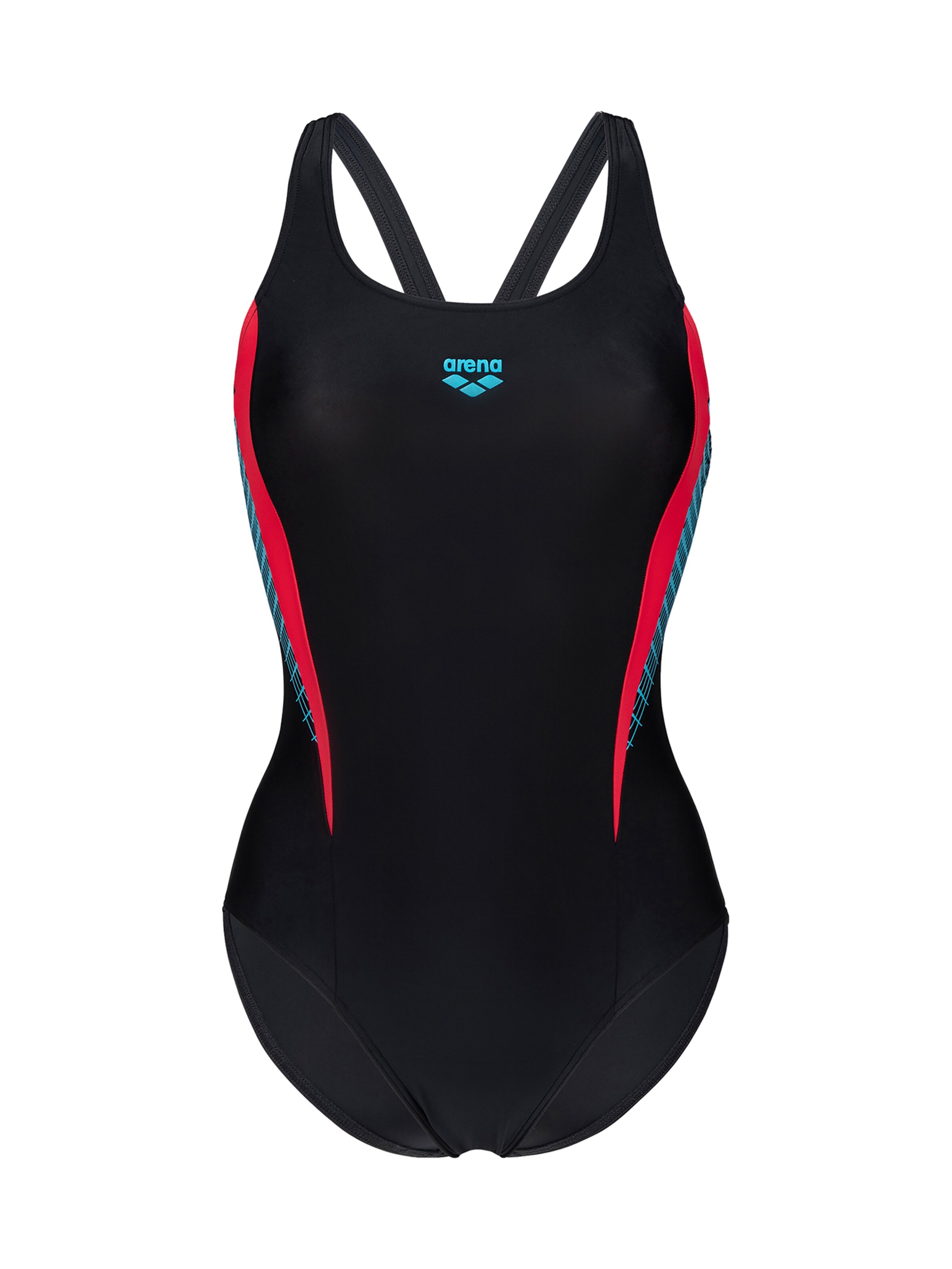 ARENA Bustier Badeanzug 'THREEFOLD R' in Schwarz: Vorderseite