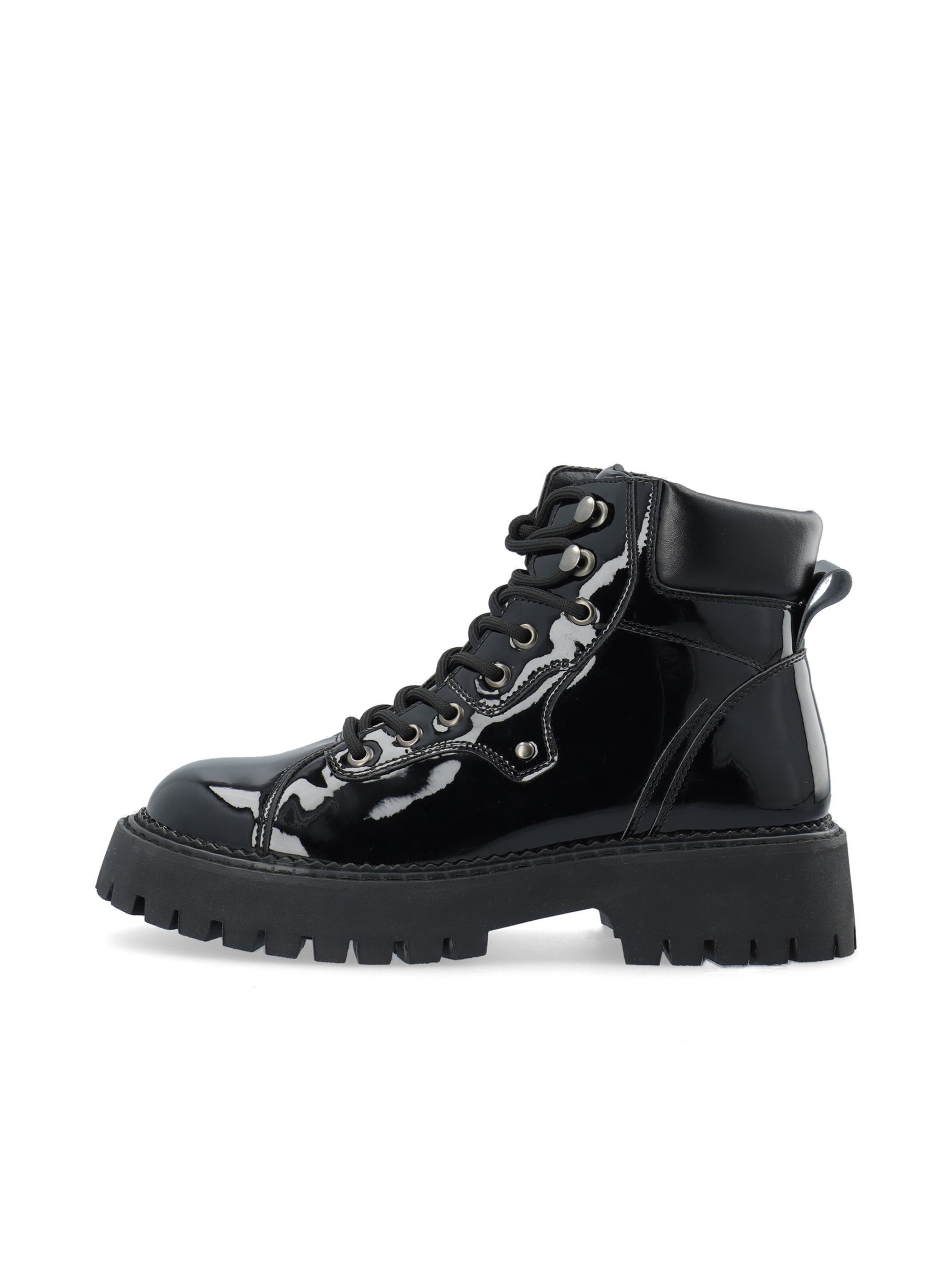 Bottines à lacets 'NORTH' Bianco en noir : devant