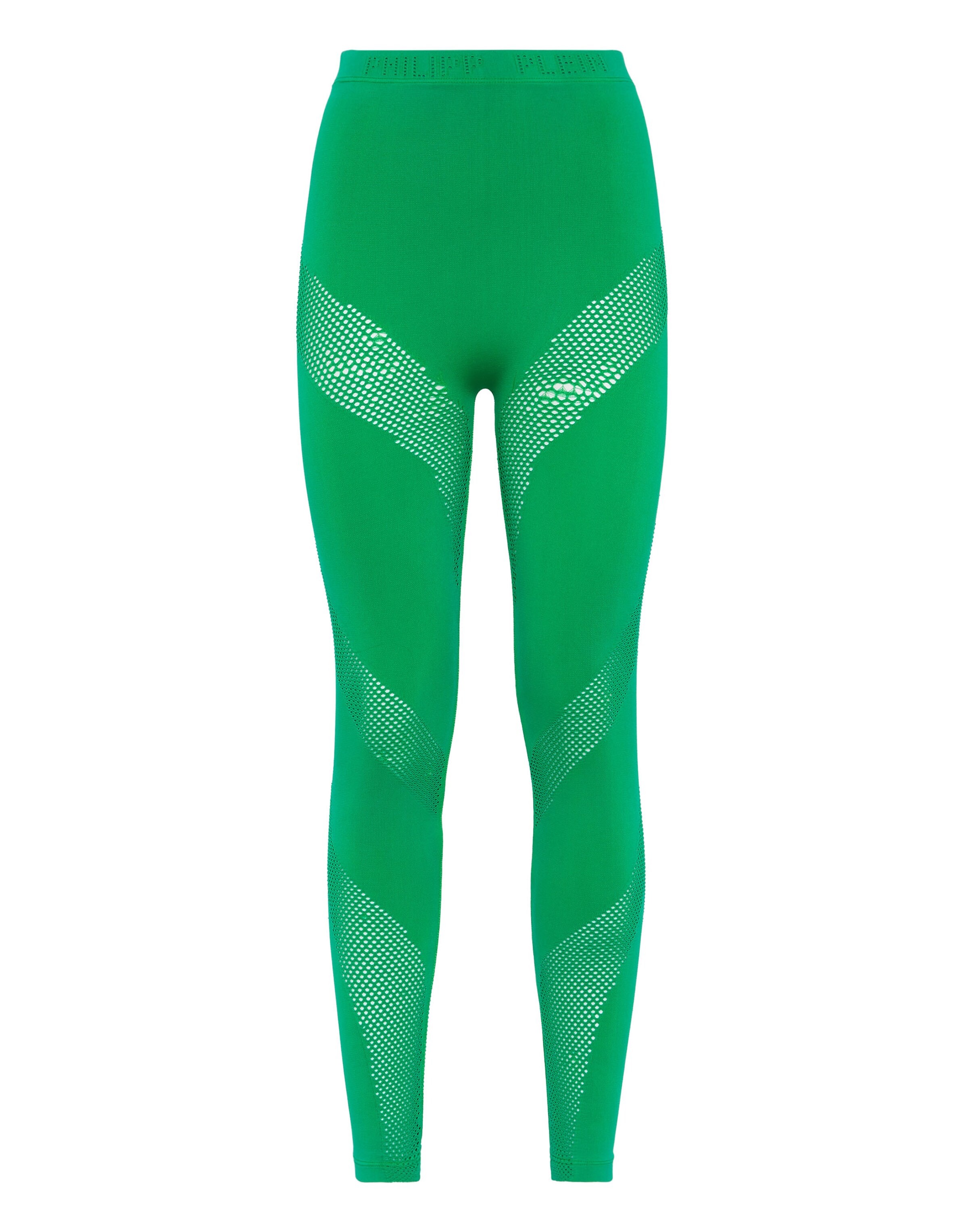 Philipp Plein Skinny Leggings in Groen: voorkant