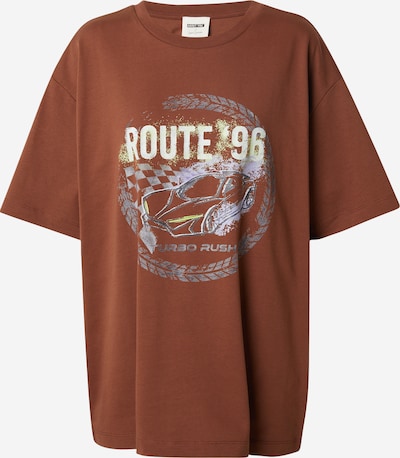 ABOUT YOU x Laura Giurcanu Široka majica u golublje plava / hrđavo smeđa / bijela, Pregled proizvoda