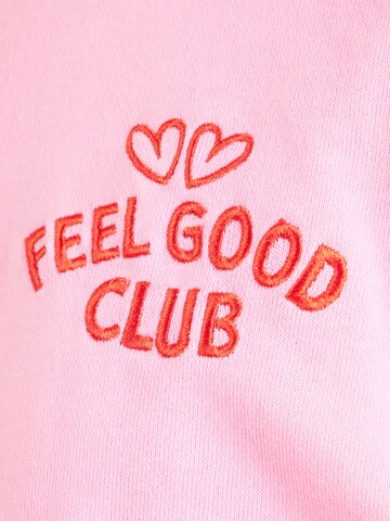 Zwillingsherz - Sweatshirt 'Feel Good Club' em rosa