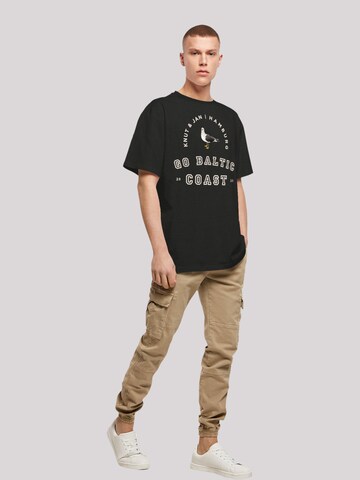 T-Shirt 'Möwe Knut & Jan Hamburg' F4NT4STIC en noir