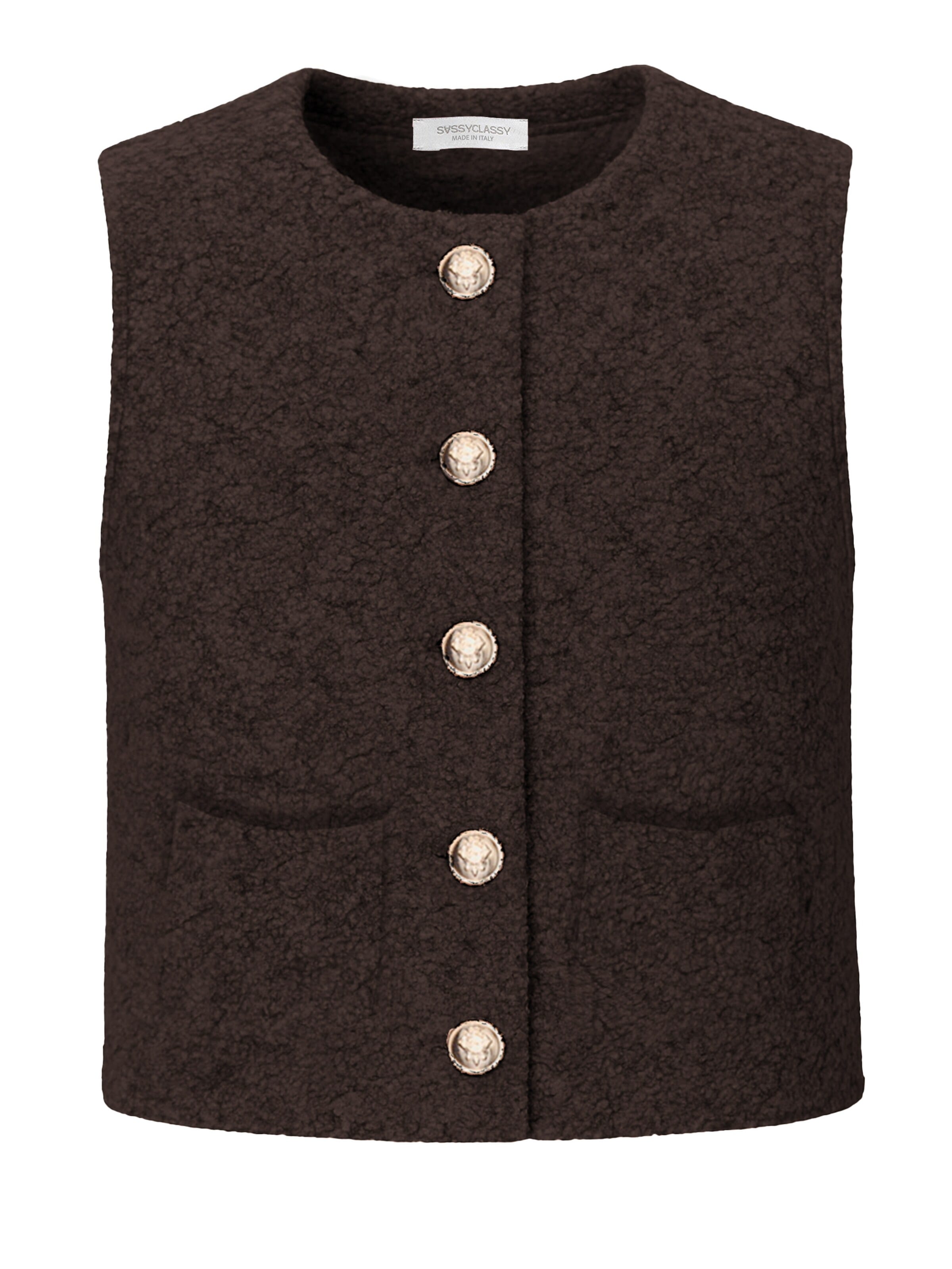 SASSYCLASSY Vest in Brown: front