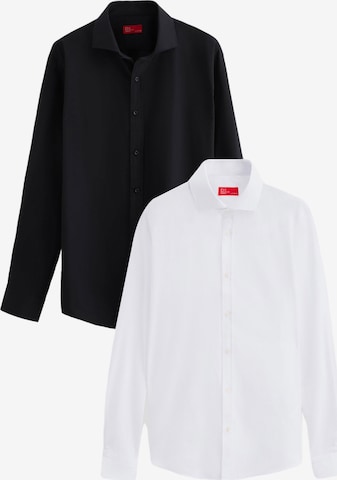 Chemise business D’S Damat en noir : devant