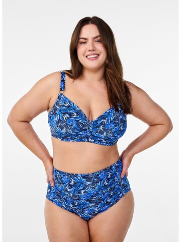 Swim by Zizzi T-shirt Bikinioverdel i blå