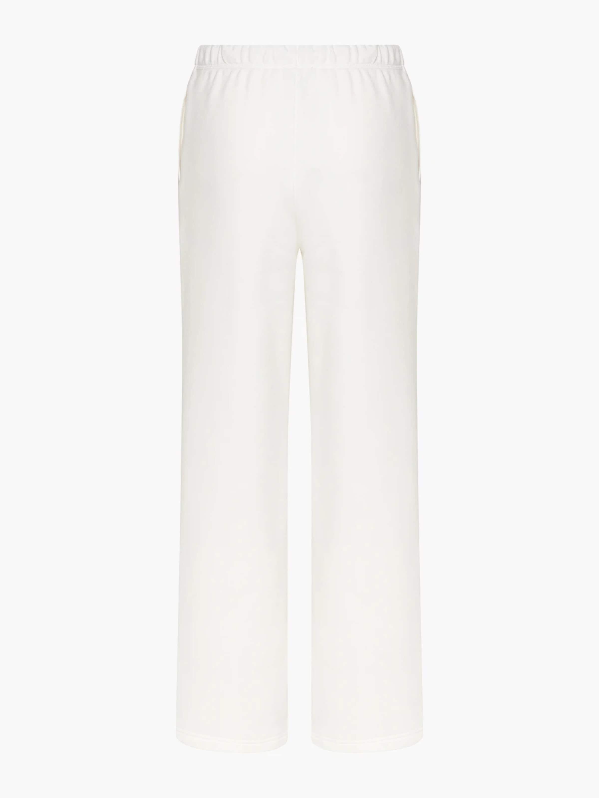 cfab (formerly creamy fabrics) - Pierna ancha Pantalón 'Everyday Relaxed Fit Straight Pants' en blanco