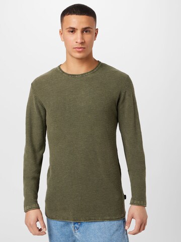 INDICODE JEANS Sweater 'Jadiel' in Green: front