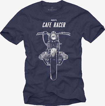 MAKAYA Shirt 'Cafe Racer' in Blue: front