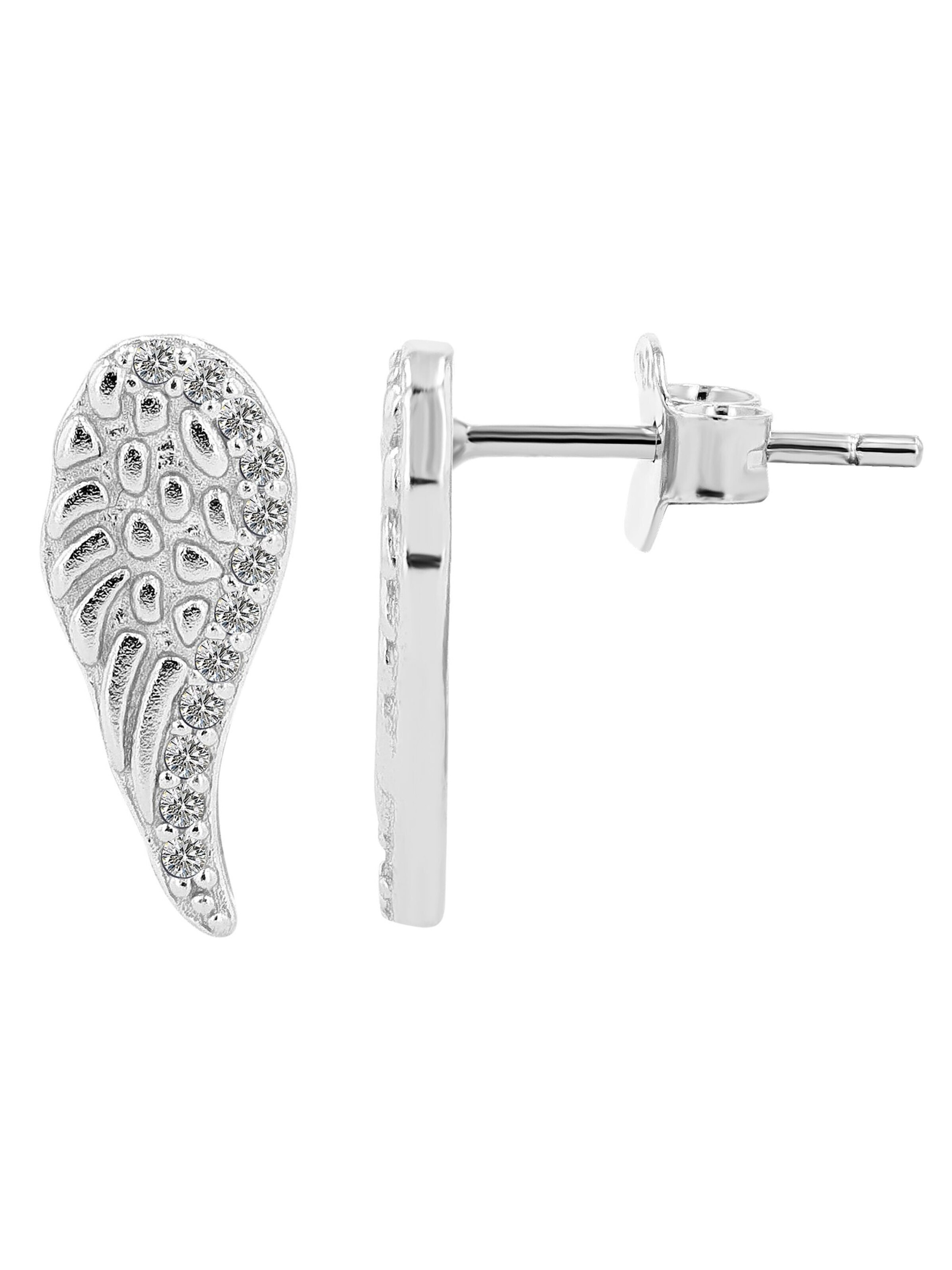 Akzent Earrings '"Gela" aus 925 Sterlingsilber, rhodiniert, langlebig' in Silver