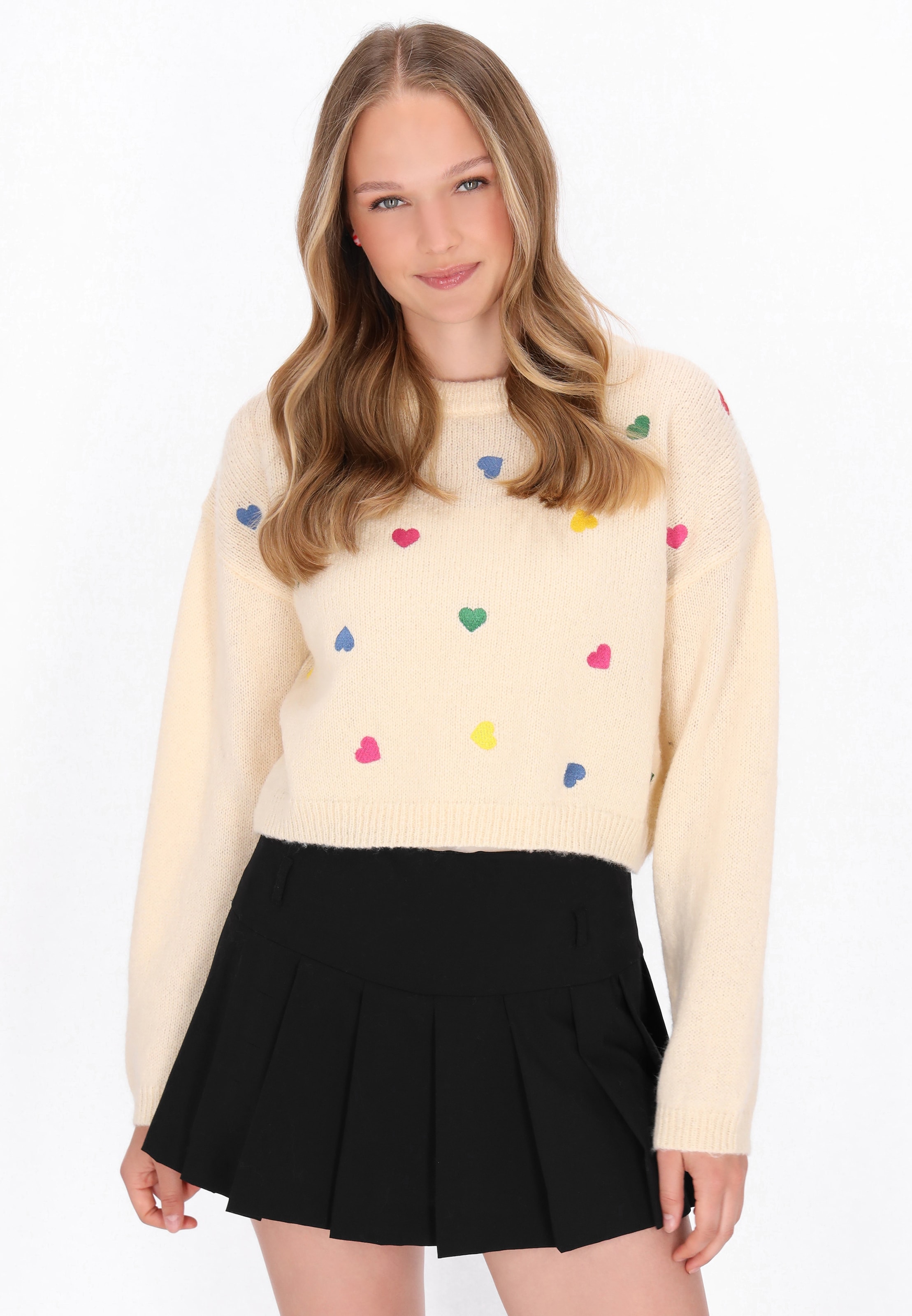 Pull-over swirly en blanc : devant