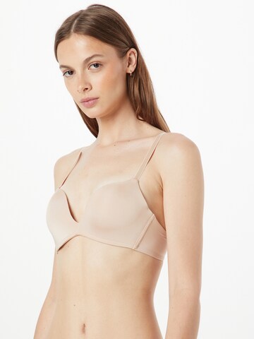 Hunkemöller Push-up BH 'Deep-V' in Beige: voorkant