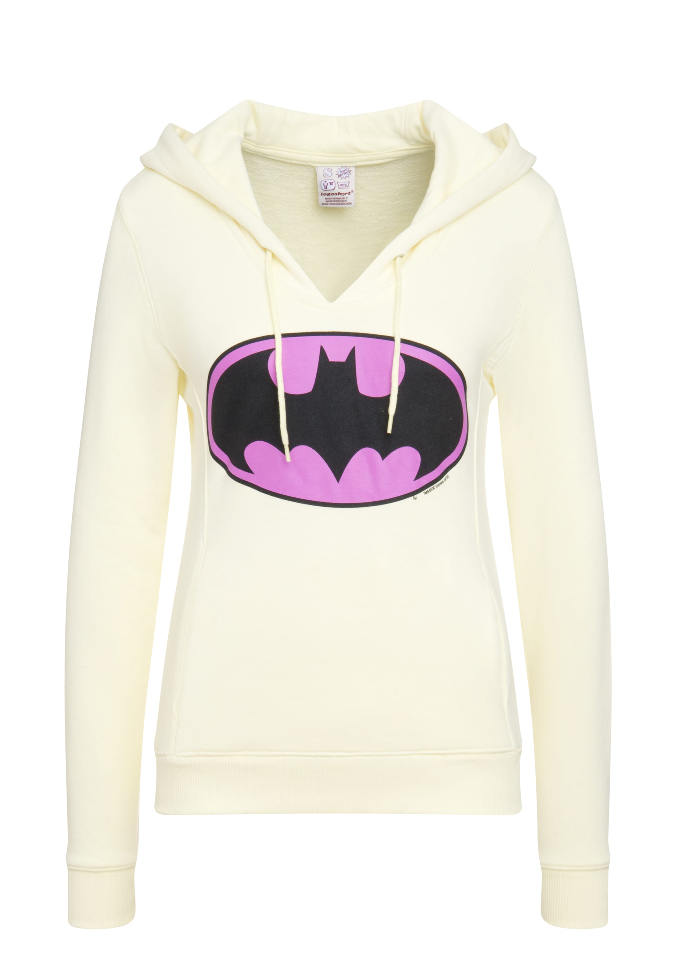 LOGOSHIRT Sweatshirt 'Batman-Logo' in Geel: voorkant