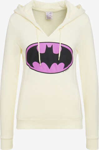 LOGOSHIRT Kapuzensweatshirt 'Batman-Logo' in Gelb: predná strana