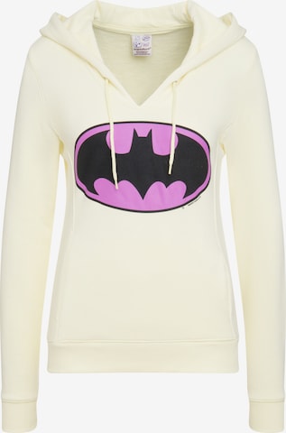 LOGOSHIRT Kapuzensweatshirt 'Batman-Logo' in Gelb: predná strana