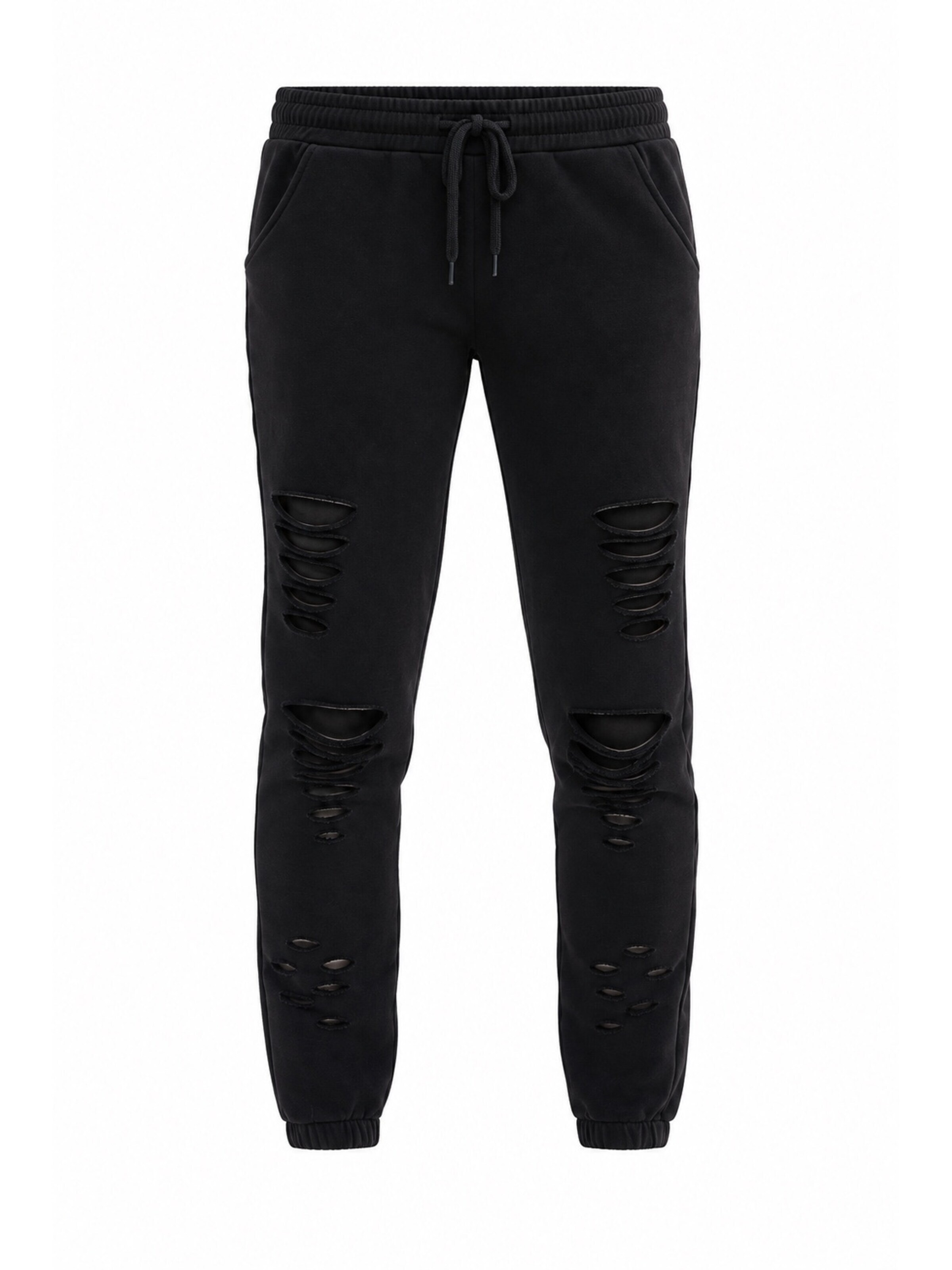 SCR. Tapered Sportbyxa 'NIRORA' i svart: framsida