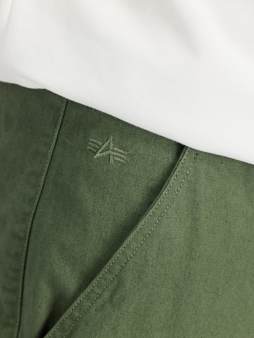 ALPHA INDUSTRIES Loose fit Cargo trousers 'CWU-18/P' in Green: front