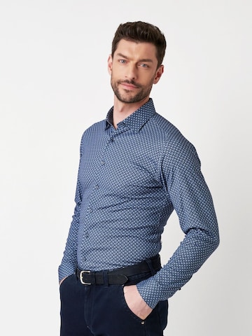 Coupe slim Chemise DESOTO en bleu : devant