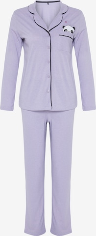 TrendyolPidžama - ljubičasta boja: prednji dio