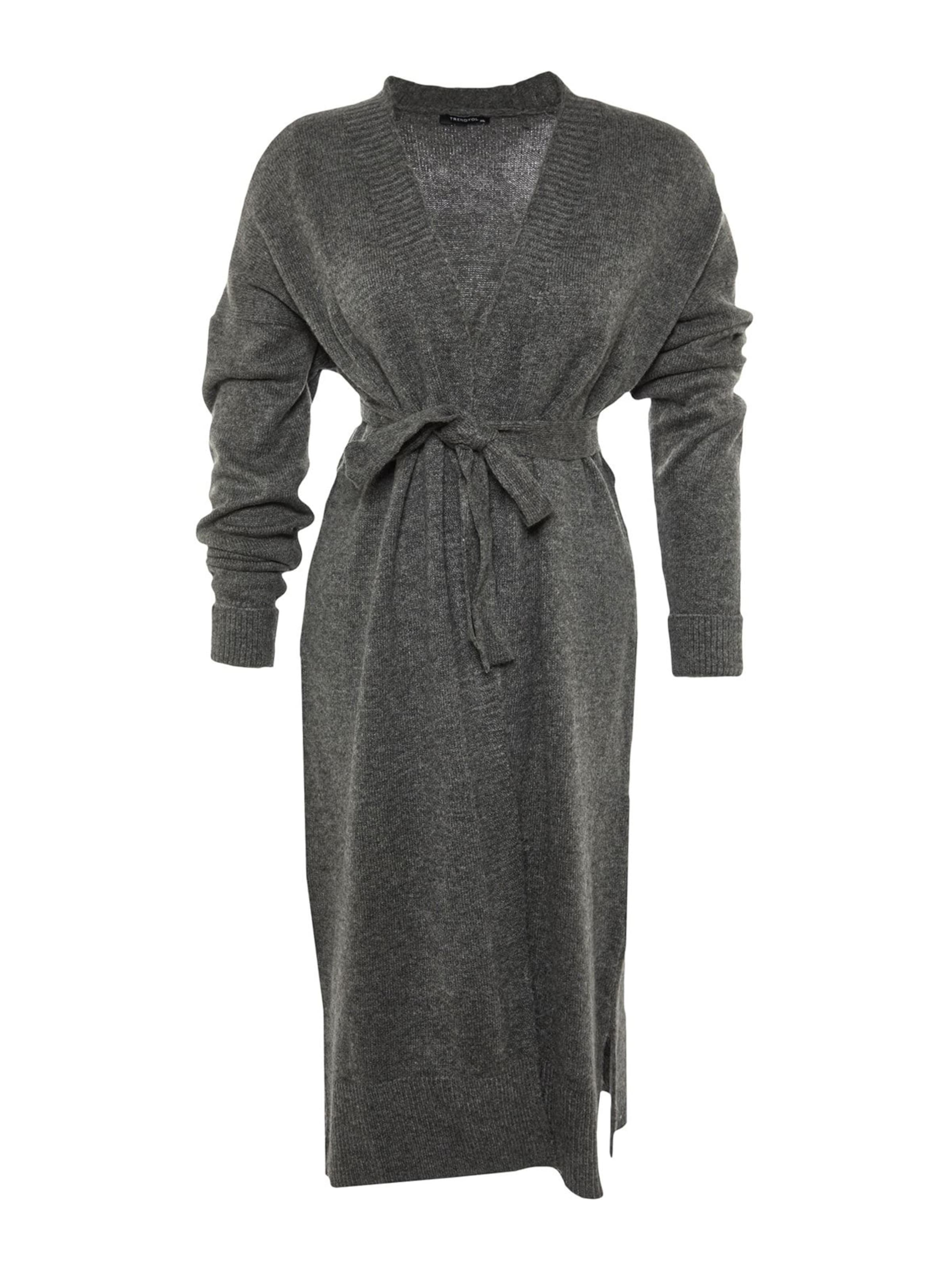 Trendyol Curve Kardigán - Sivá: predná strana