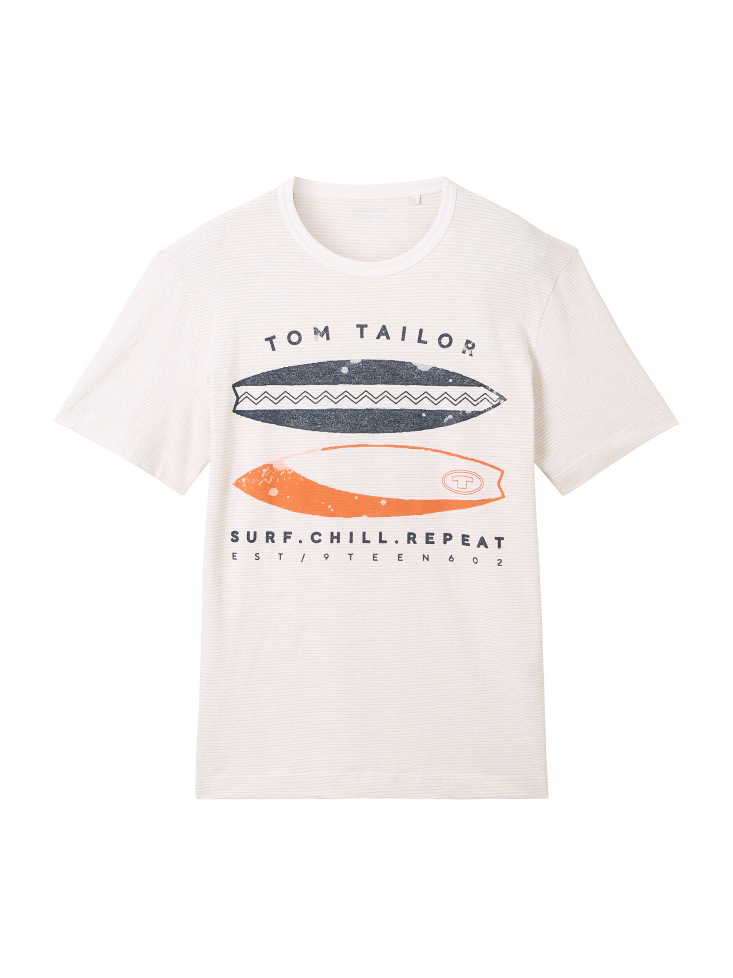 T-Shirt TOM TAILOR en blanc : devant