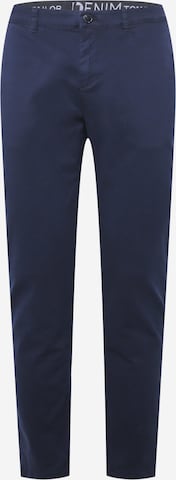 TOM TAILOR DENIM Slimfit Chino kalhoty – modrá: přední strana
