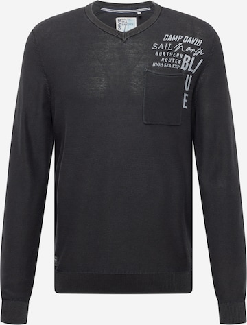 CAMP DAVID Pulover | črna barva: sprednja stran