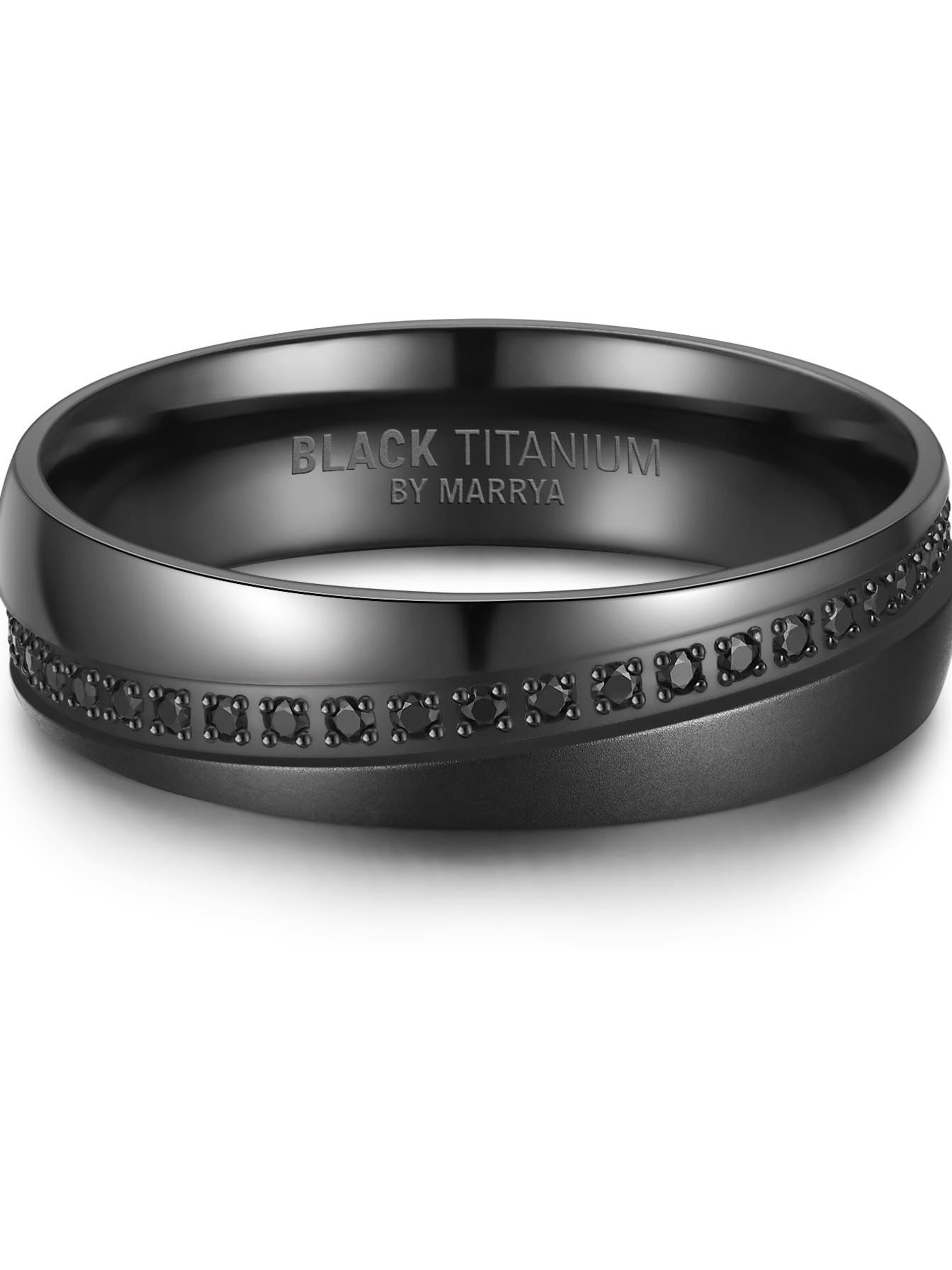 MARRYA Ring 'MARRYA Ehering BT-08 aus Black Titanium' in Black