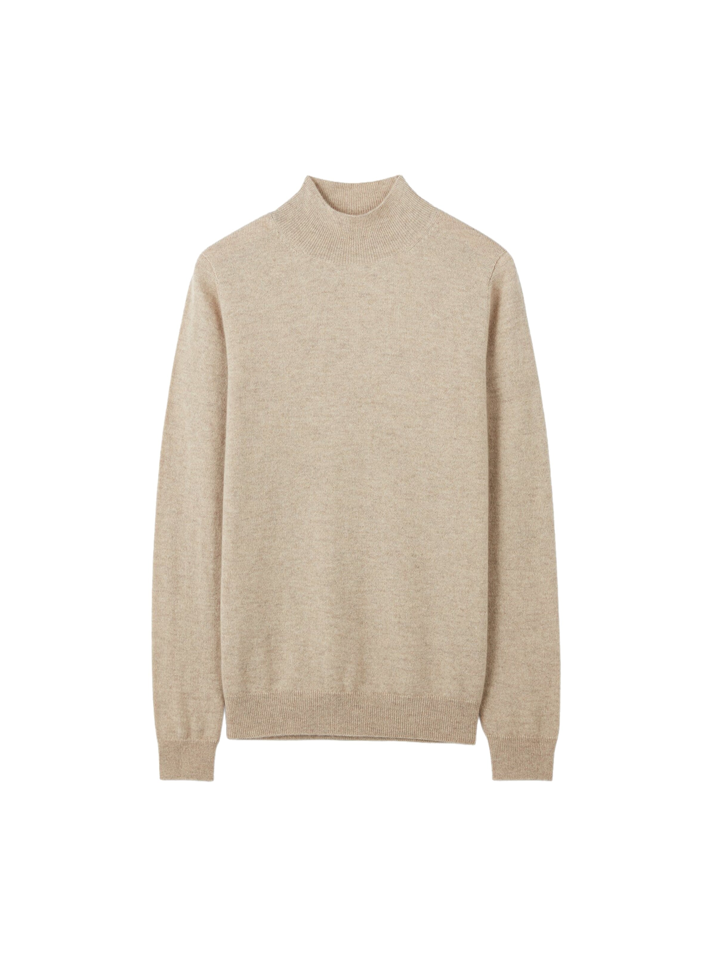 GOBI Cashmere - Jersey 'Women's Essential Cashmere Mock Neck Sweater' en beige: frente