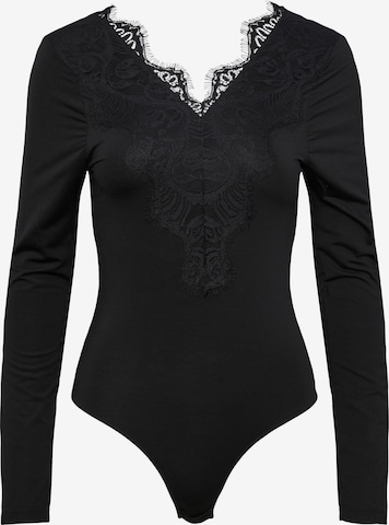 PIECES Shirt Bodysuit 'Ilu' in Black: front