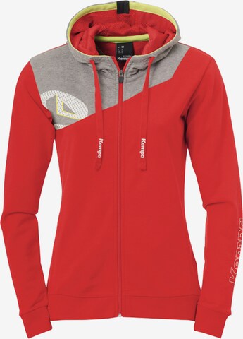 KEMPA Athletic Zip-Up Hoodie in Red: front