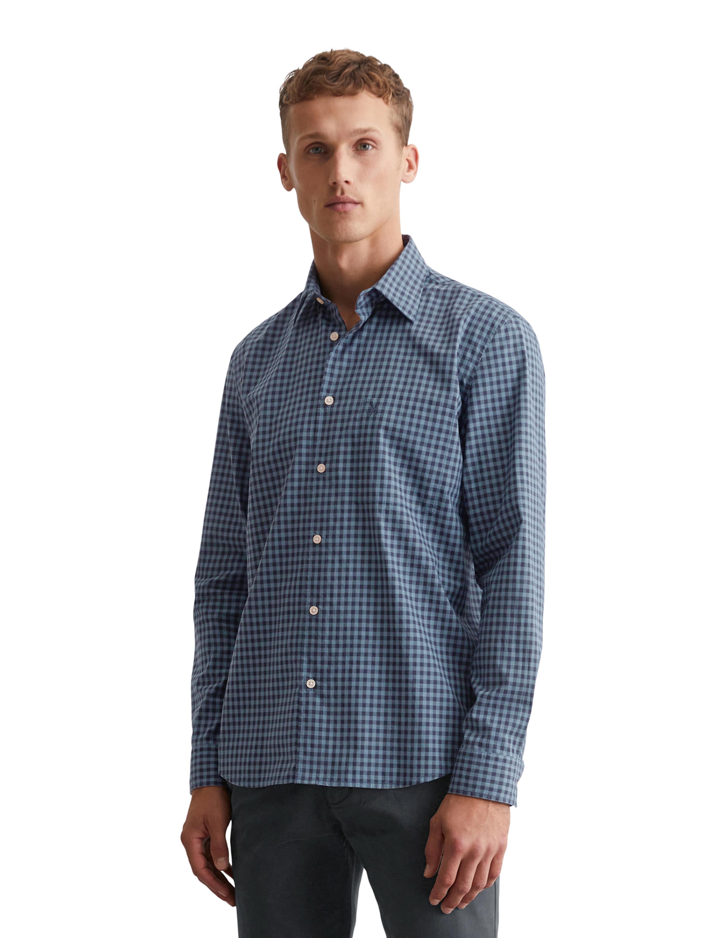 Marc O'Polo Regular Fit Hemd in Blau: Vorderseite
