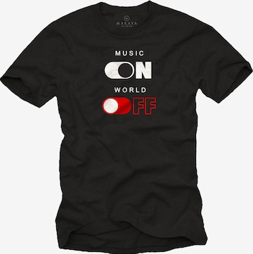 MAKAYA Shirt 'World Off' in Black: front