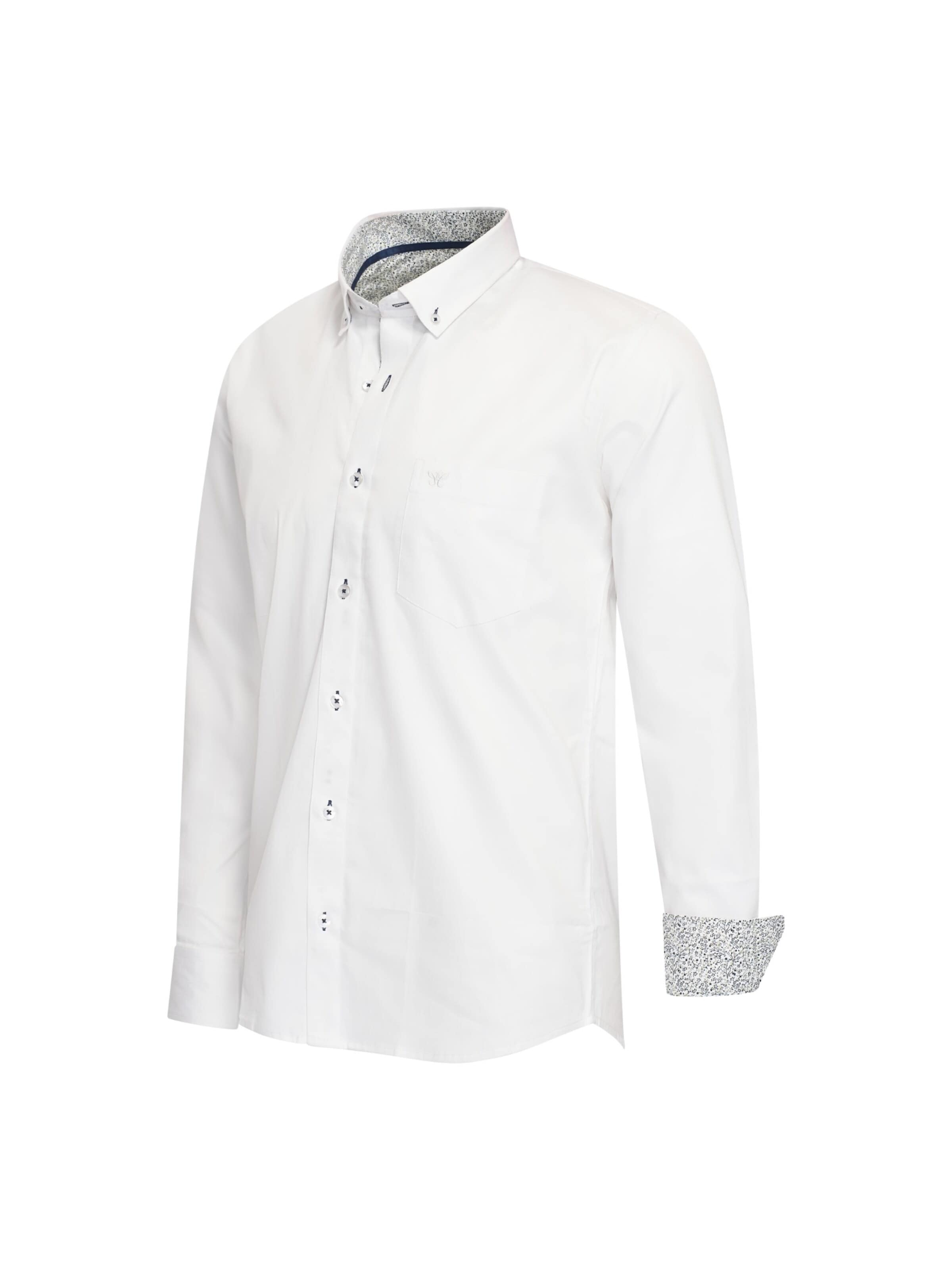 CAPPUCCINO Regular fit Button Up Shirt 'Cappuccino Italia ''Ancona Stretch''' in White: front