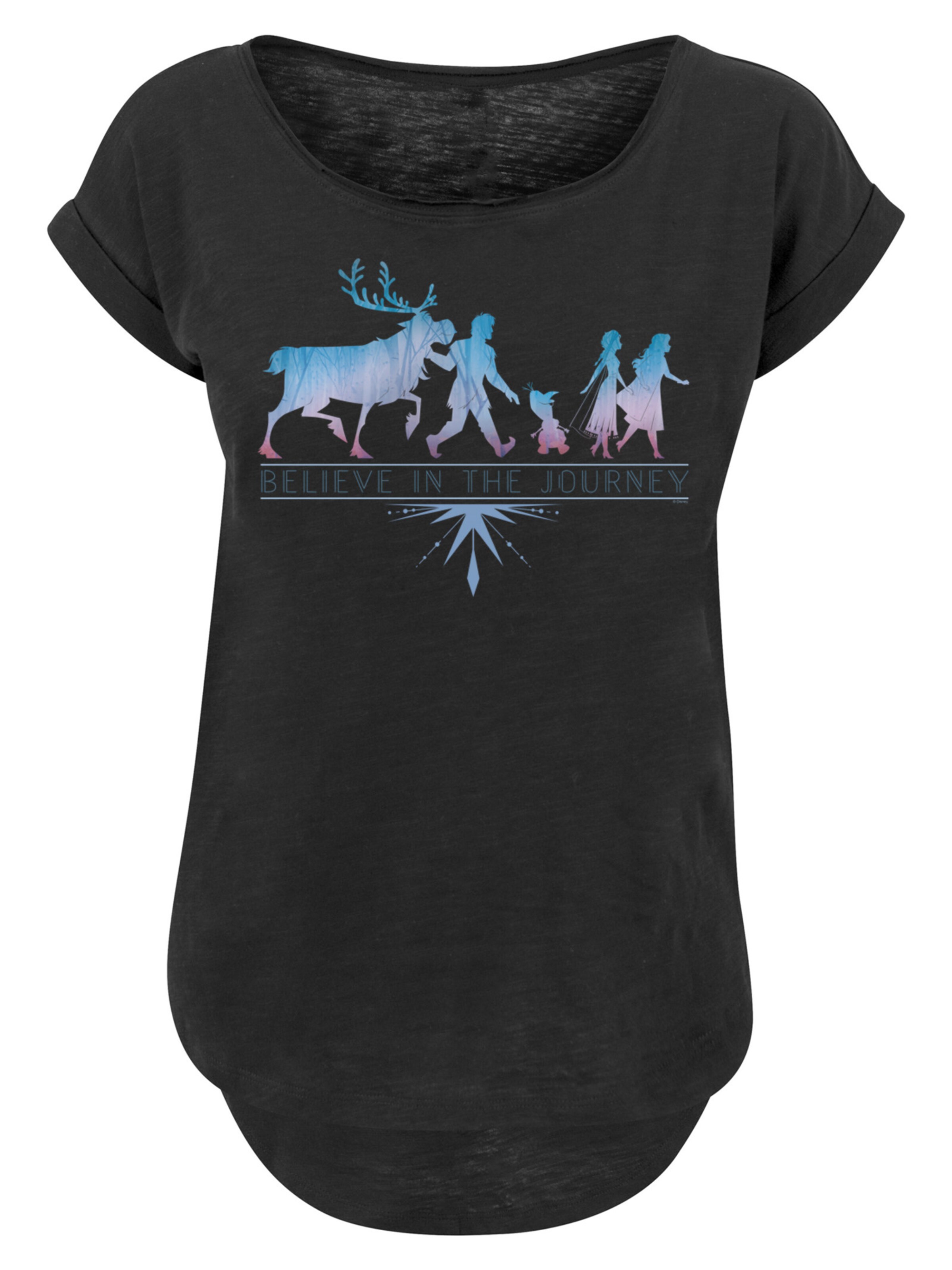 F4NT4STIC T-Shirt 'Disney Frozen 2 Believe In The Journey' in Schwarz: Vorderseite