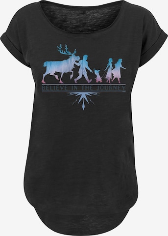 F4NT4STIC Shirt 'Disney Frozen 2 Believe In The Journey' in Zwart: voorkant